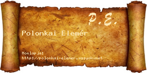 Polonkai Elemér névjegykártya